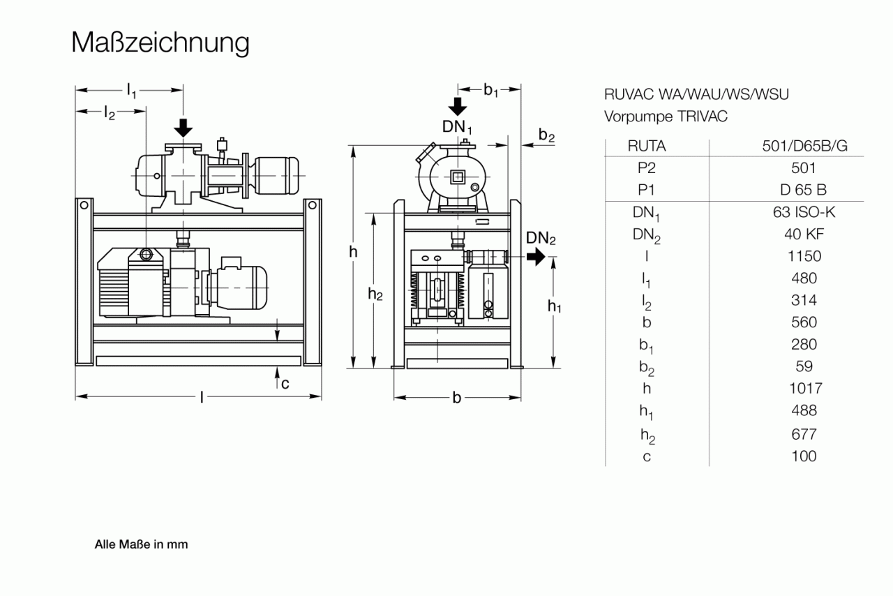 Hệ thống bơm chân không Leybold RUTA WAU 501 / D 65 B / G 0