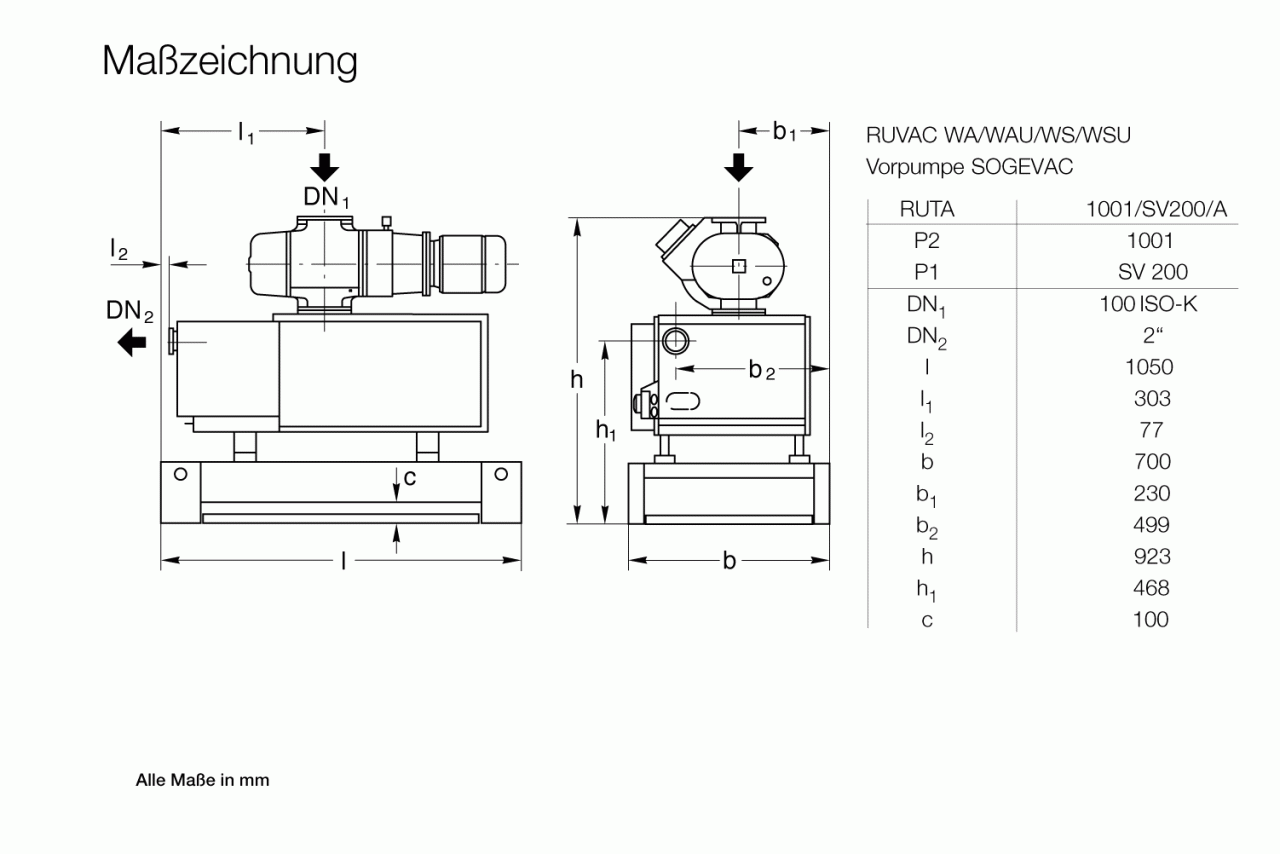 Hệ thống bơm chân không Leybold RUTA WAU 1001 / SV 200 / A 0