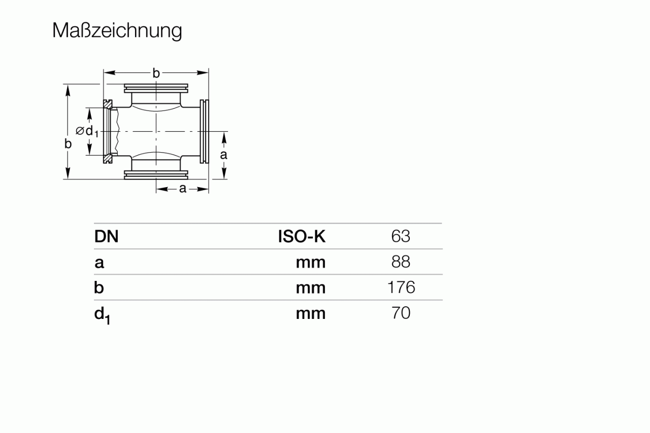 Tê 4 chiều ISO-K 0