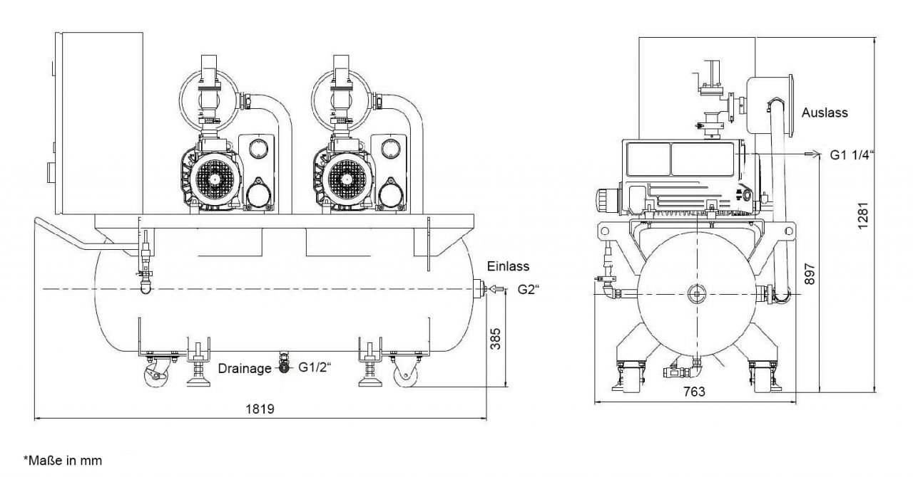 Hệ thống cung cấp chân không Leybold 300L-CVS300 - 2XSV65B FF 0