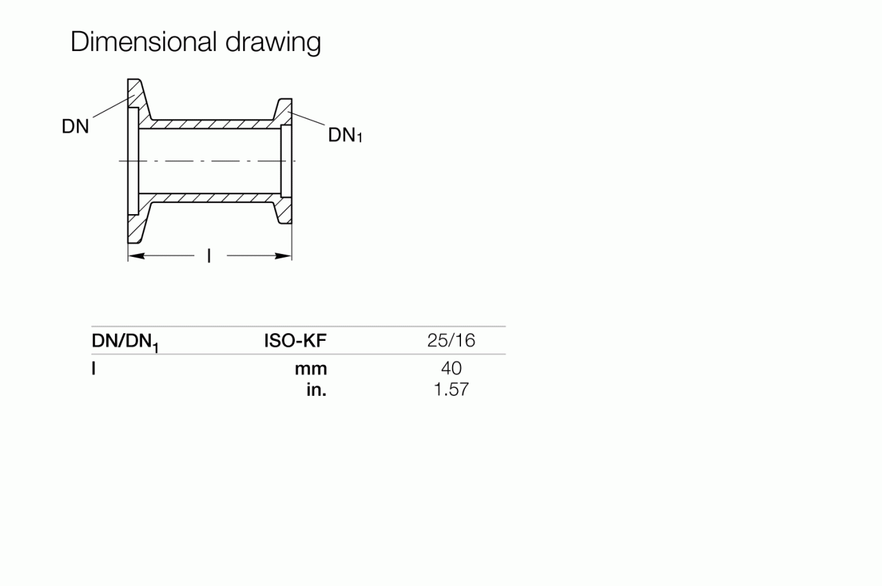 Bộ giảm đường kính ISO-KF 1
