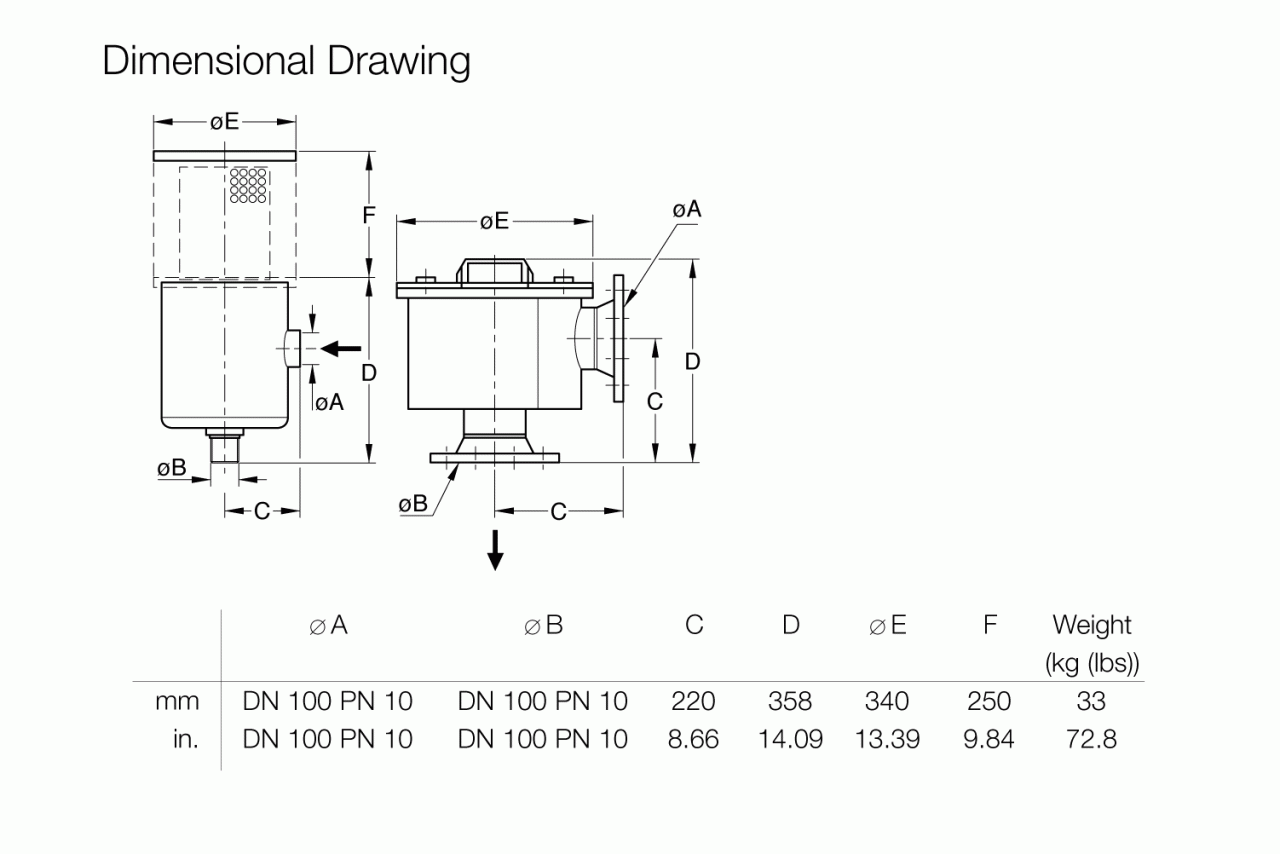 Lọc bụi F 630 - DN 100 PN 10 - hộp lọc than hoạt tính 1